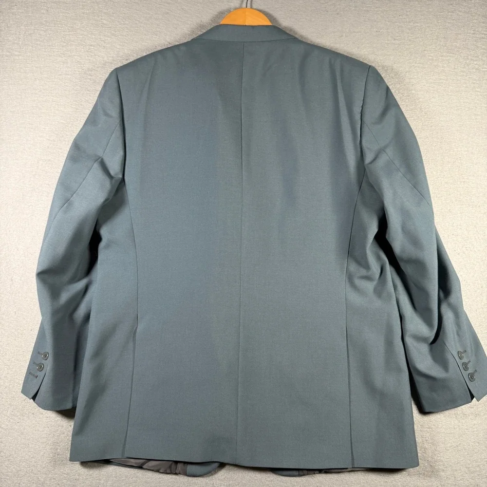 Yves Saint‎ Laurent Pour Homme Wool Blazer Blue Grey 3 Button Jacket Size 54 44R